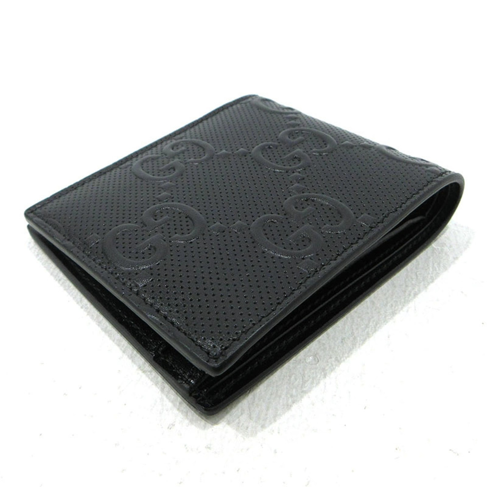 GUCCI GG Embossed Bi fold Wallet Black - Picture 3 of 8